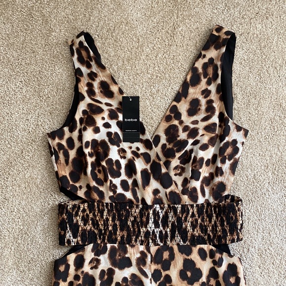Bebe Cutout Leopard Jumpsuit - Picture 2 of 5